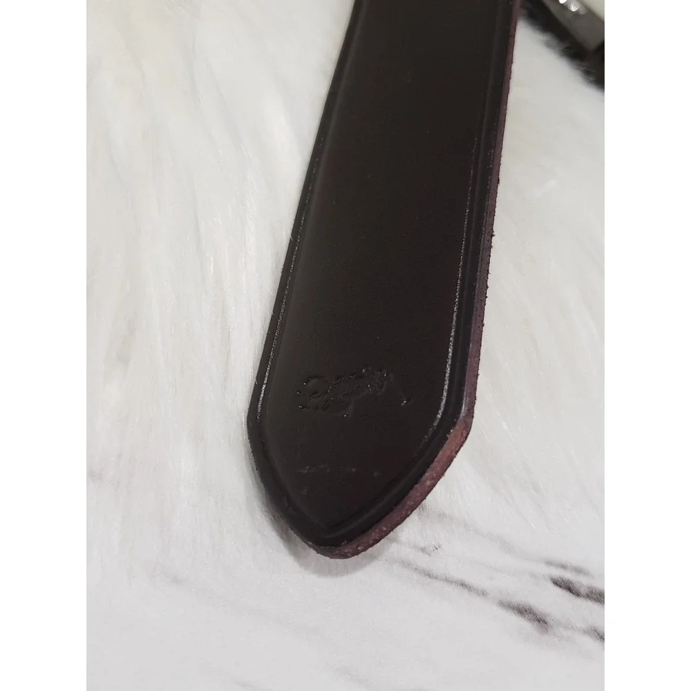 MEN'S POLO RALPH LAUREN DARK BROWN‎ GENUINE LEATHER BELT SIZE 38 SMOOTH PREPPY